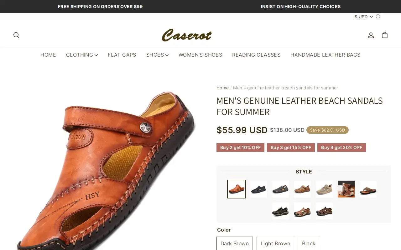 Landing page screenshot