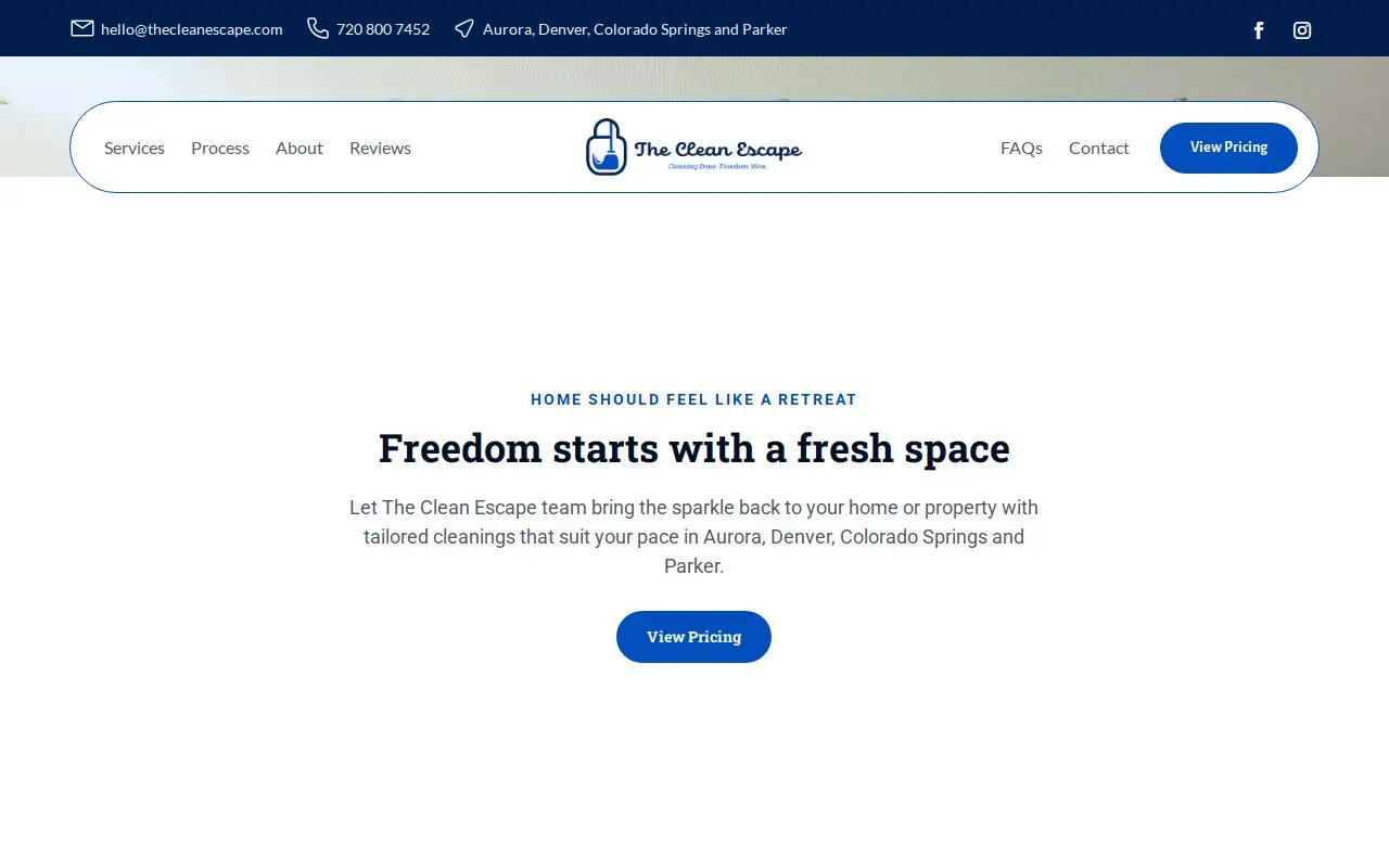 Landing page screenshot