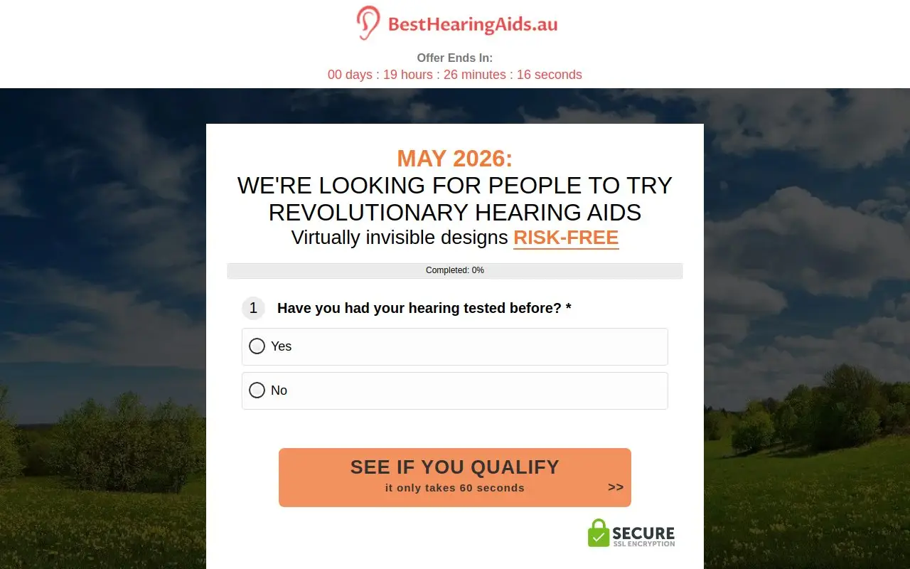 Landing page screenshot