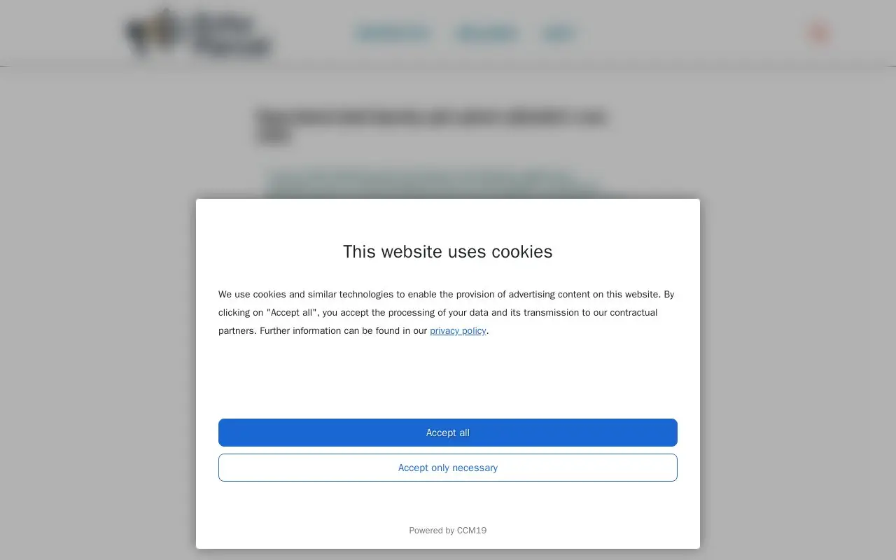 Landing page screenshot