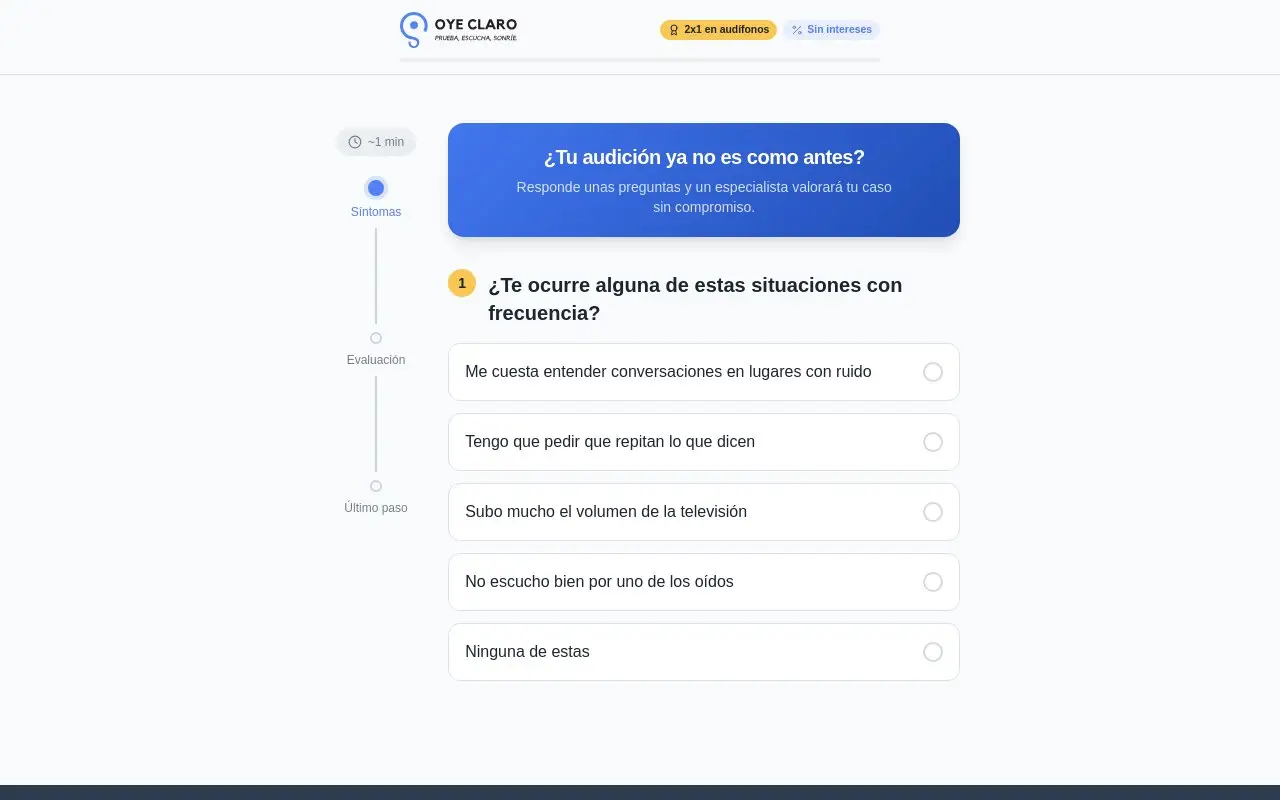 Landing page screenshot