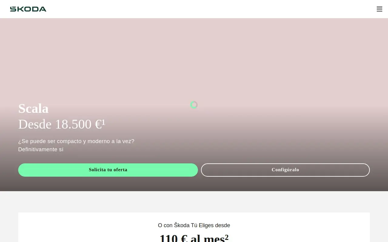 Landing page screenshot