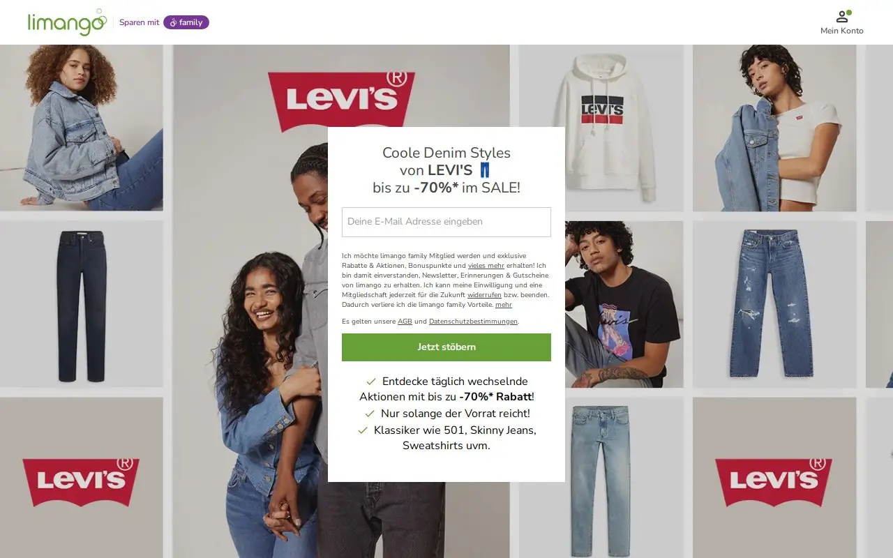 Landing page screenshot