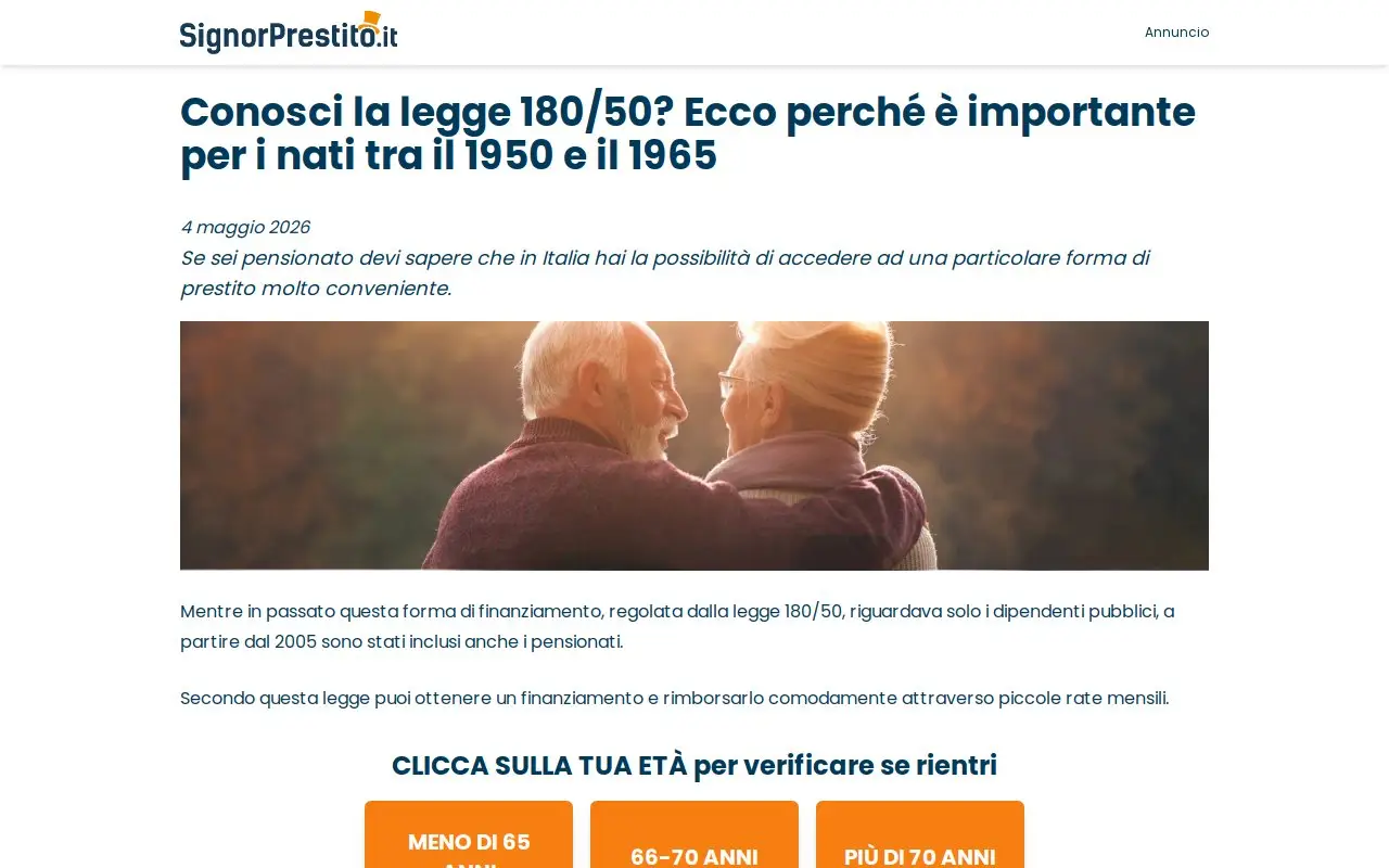 Landing page screenshot