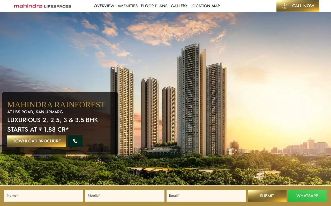 Landing page screenshot