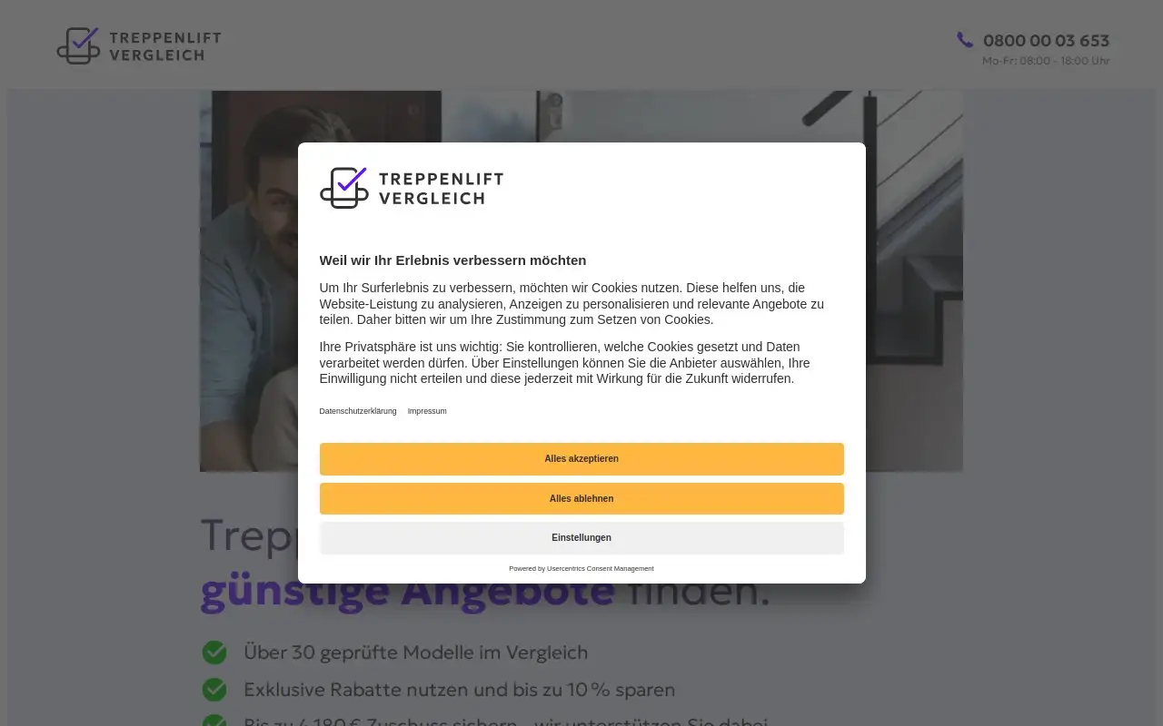 Landing page screenshot
