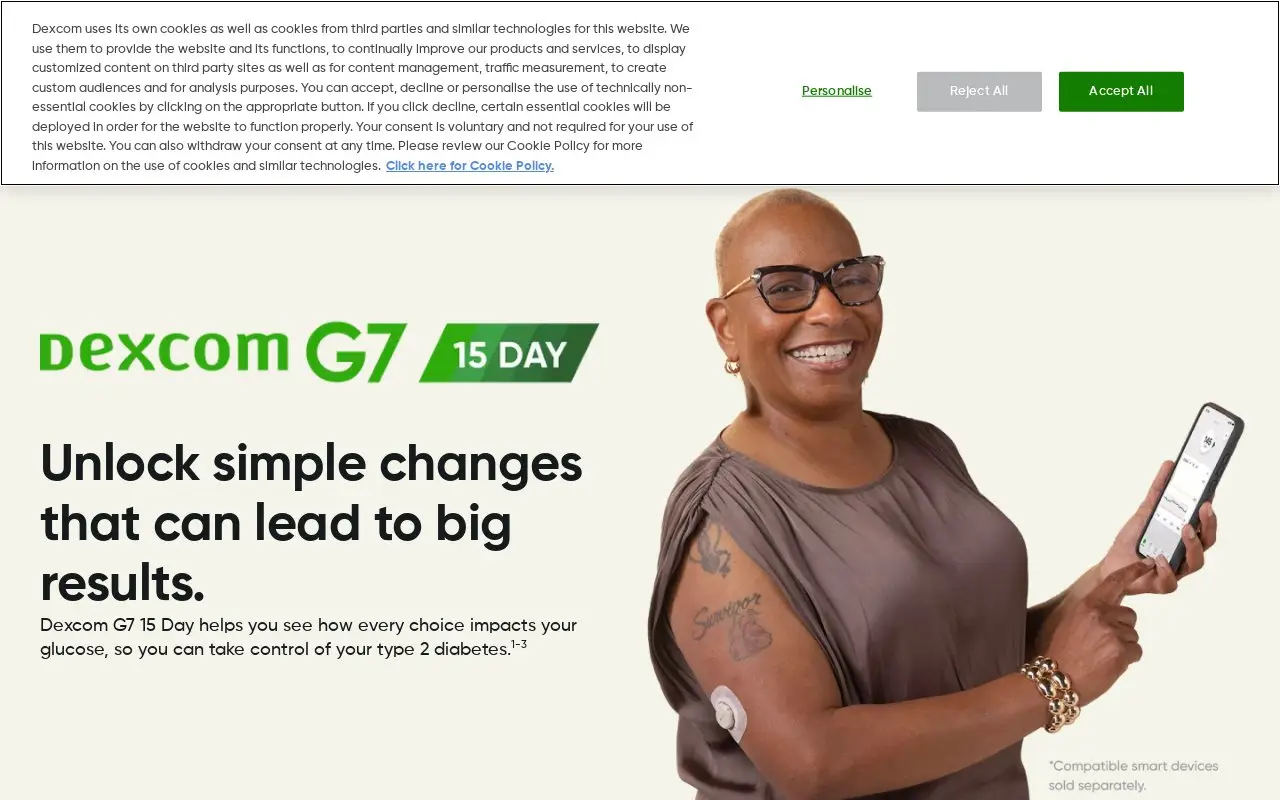 Landing page screenshot