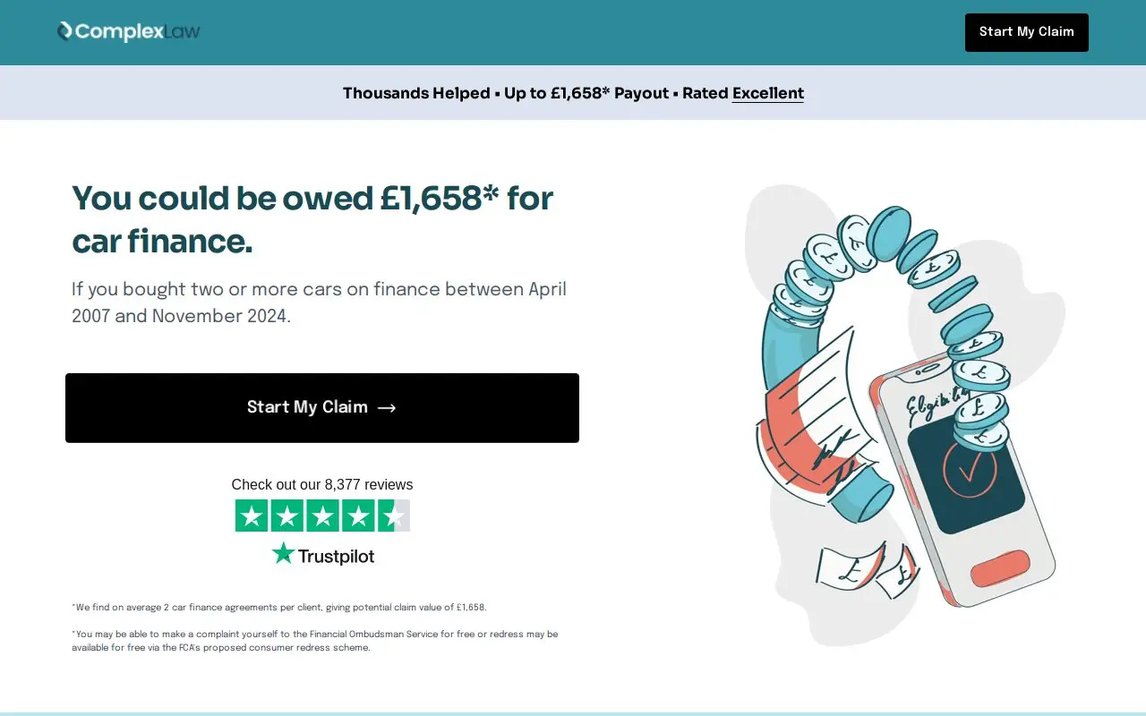 Landing page screenshot