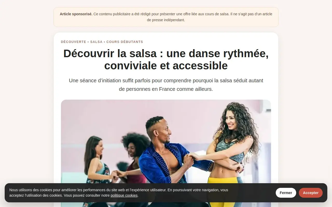 Landing page screenshot