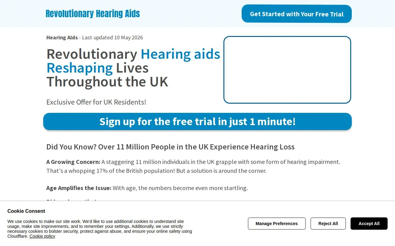 Landing page screenshot
