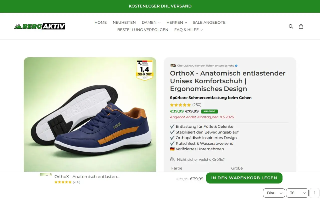 Landing page screenshot