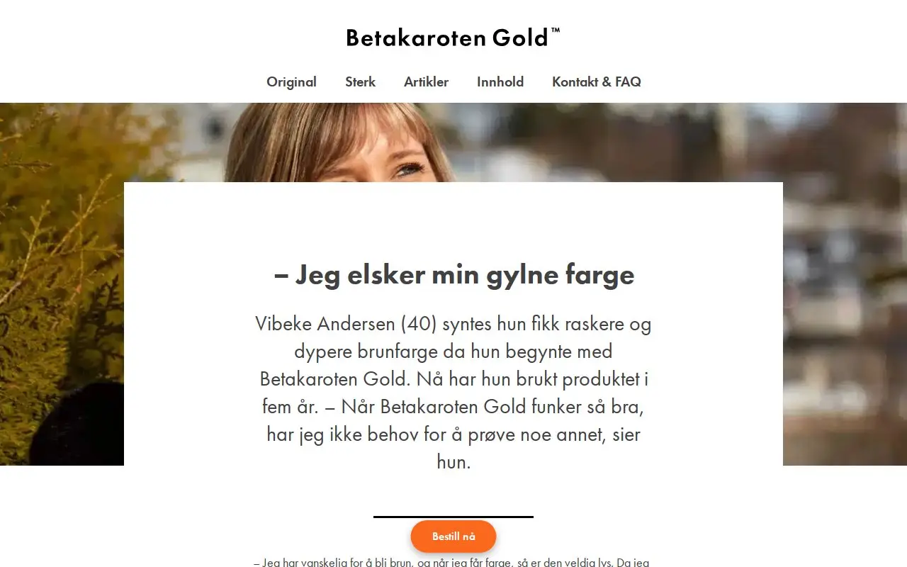 Landing page screenshot