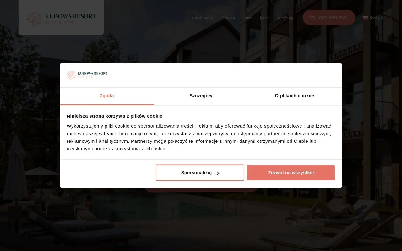 Landing page screenshot