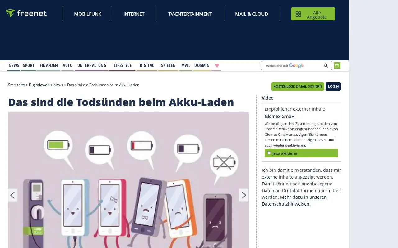Landing page screenshot