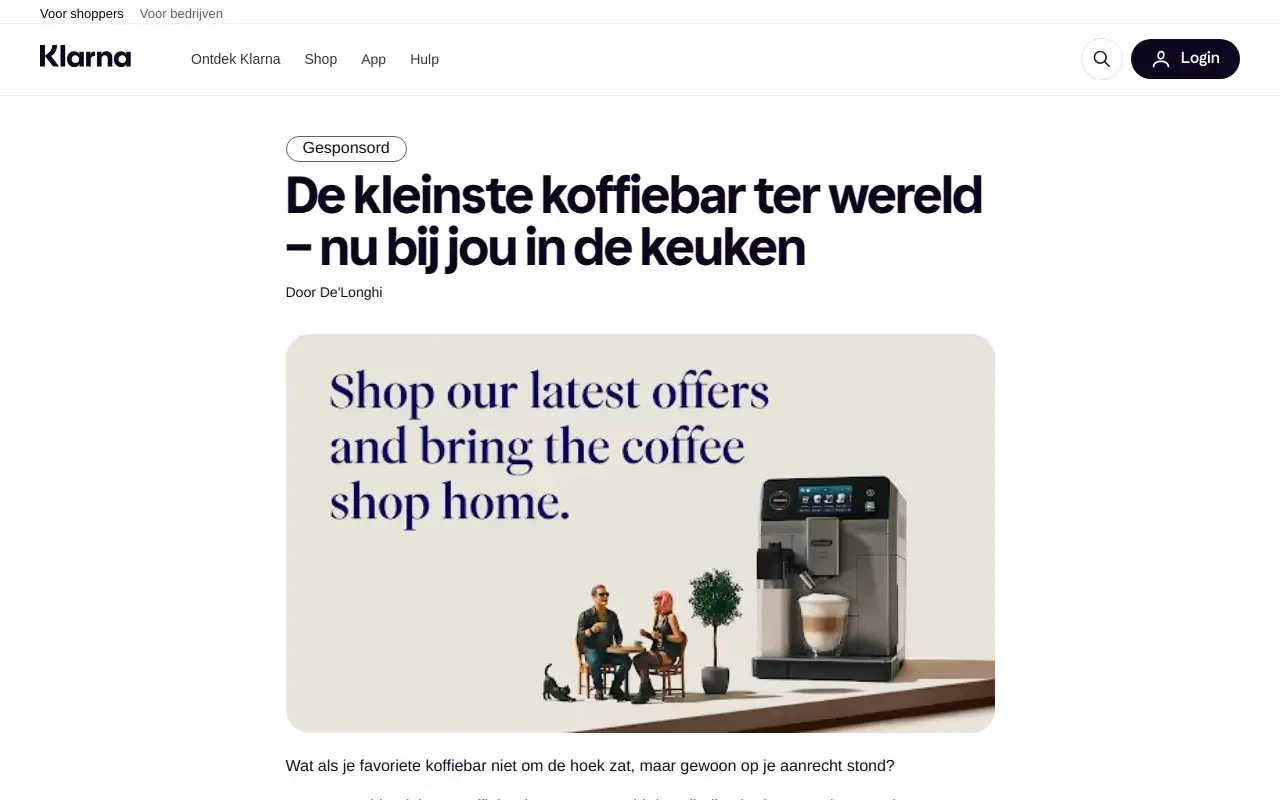 Landing page screenshot