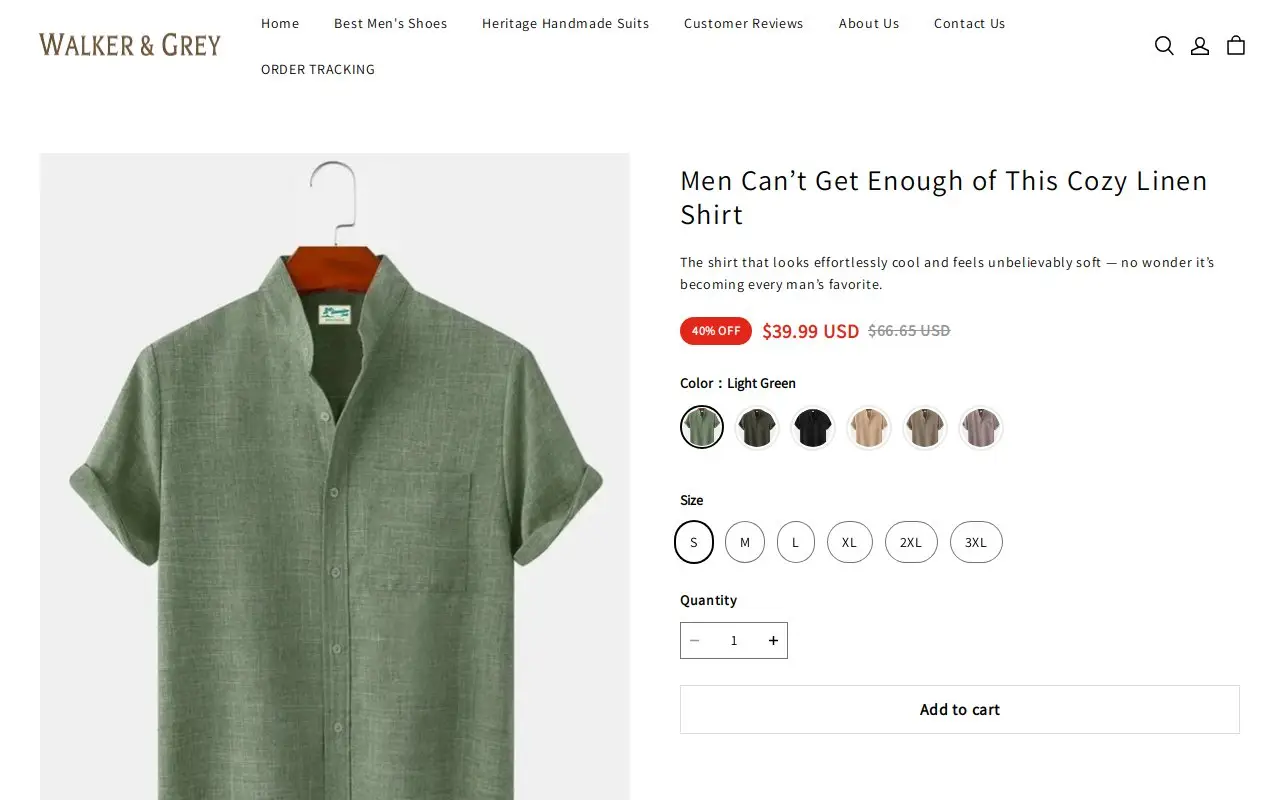 Landing page screenshot