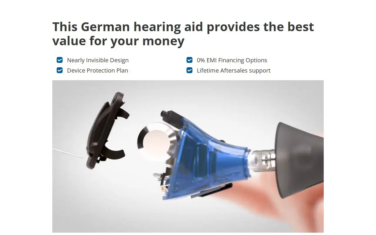 Landing page screenshot