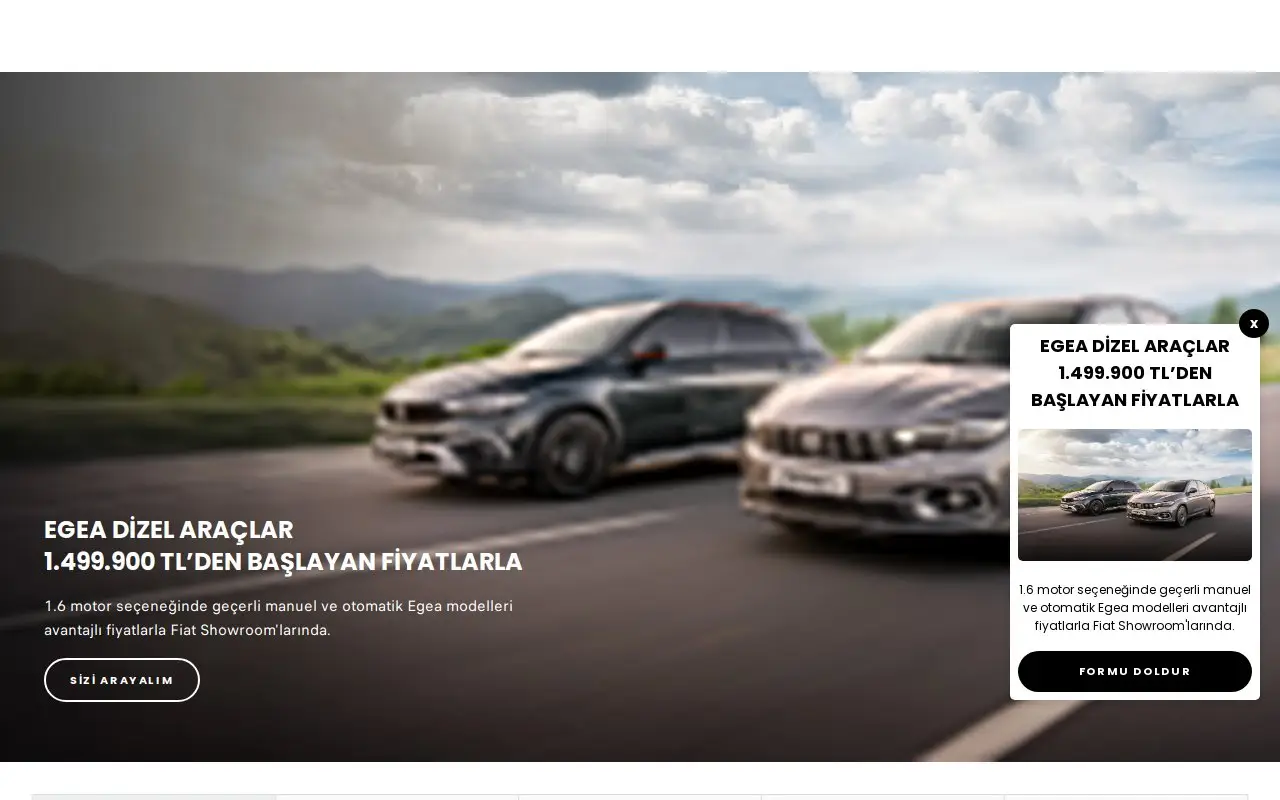 Landing page screenshot