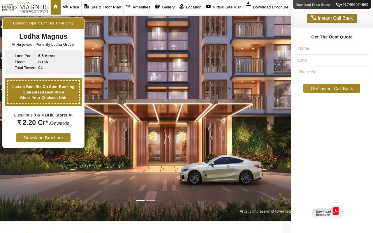 Landing page screenshot
