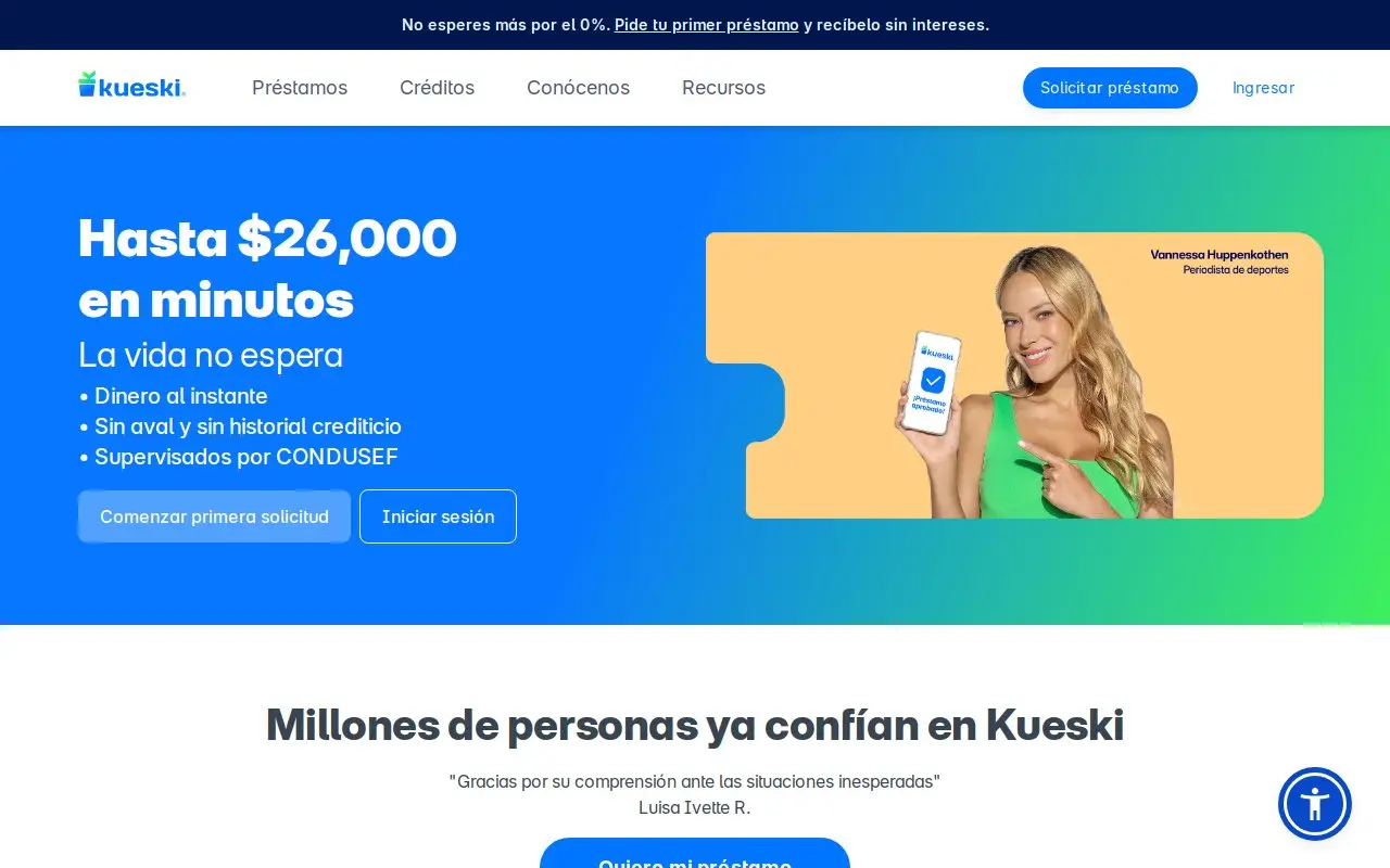 Landing page screenshot