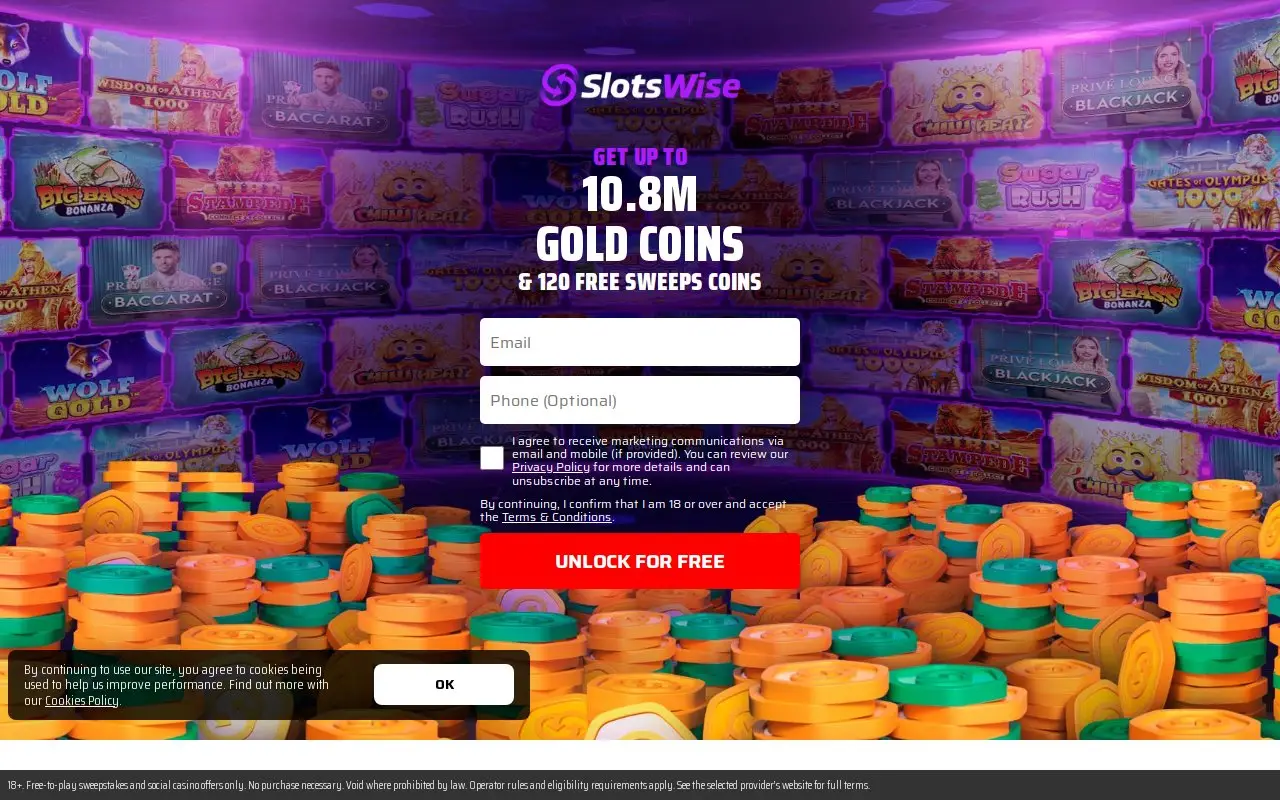 Landing page screenshot