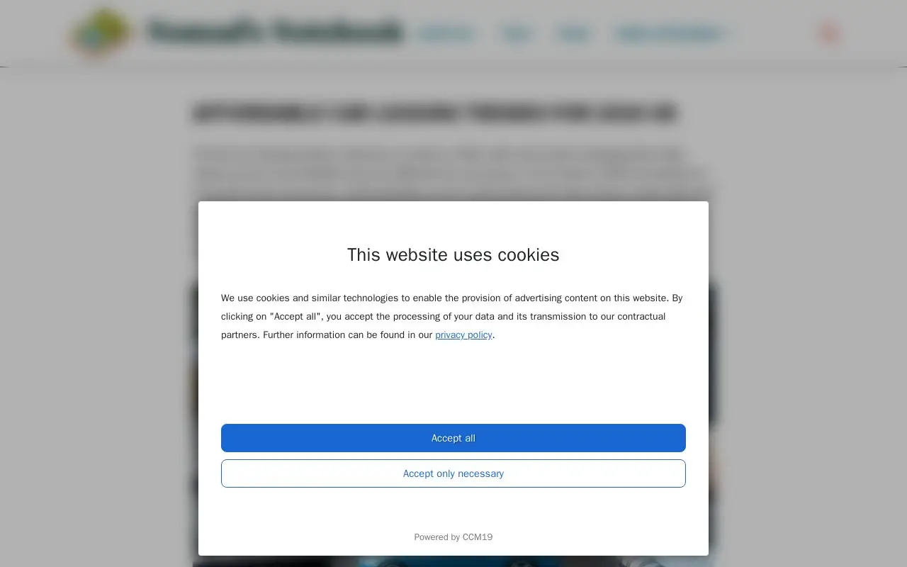 Landing page screenshot