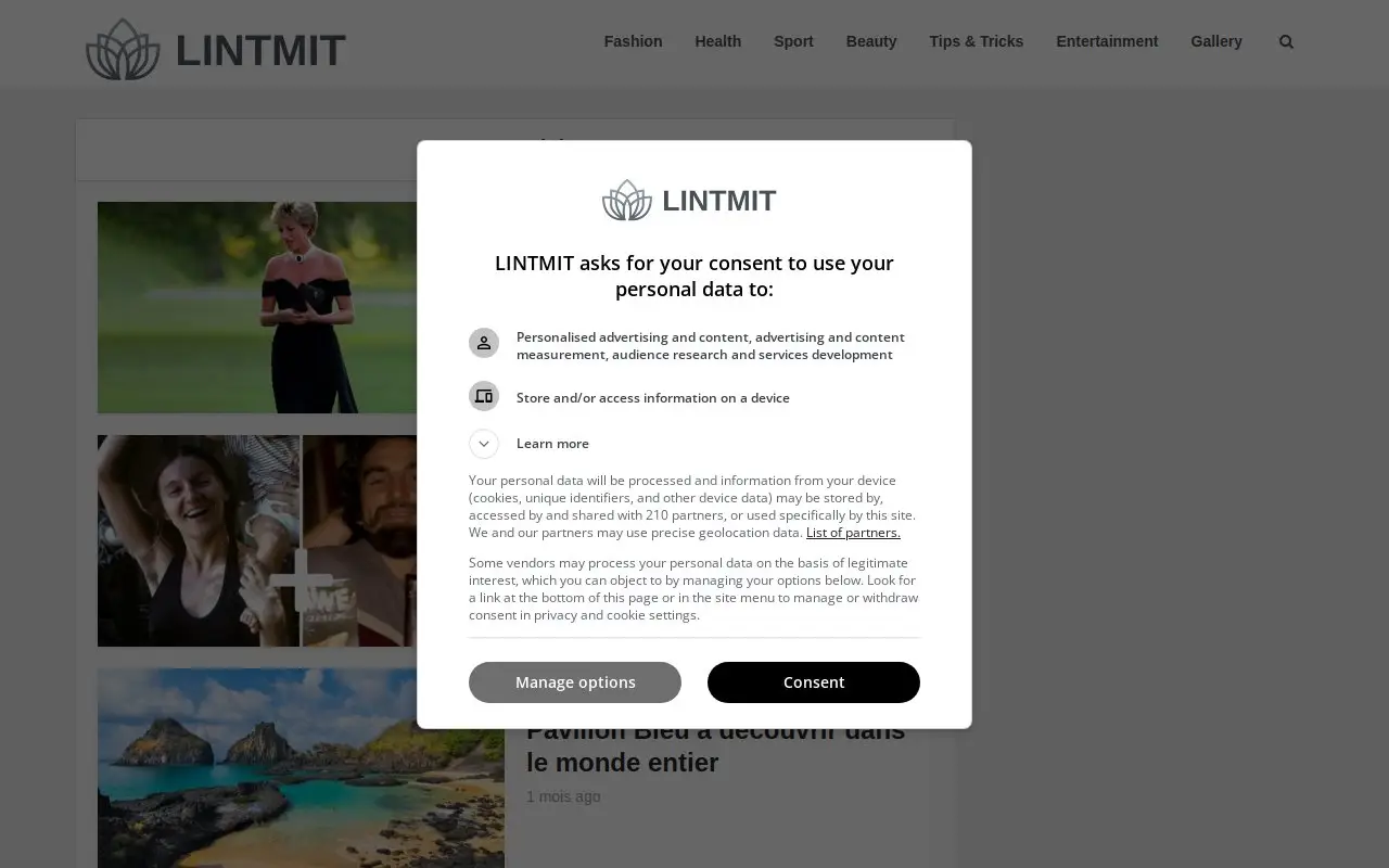 Landing page screenshot