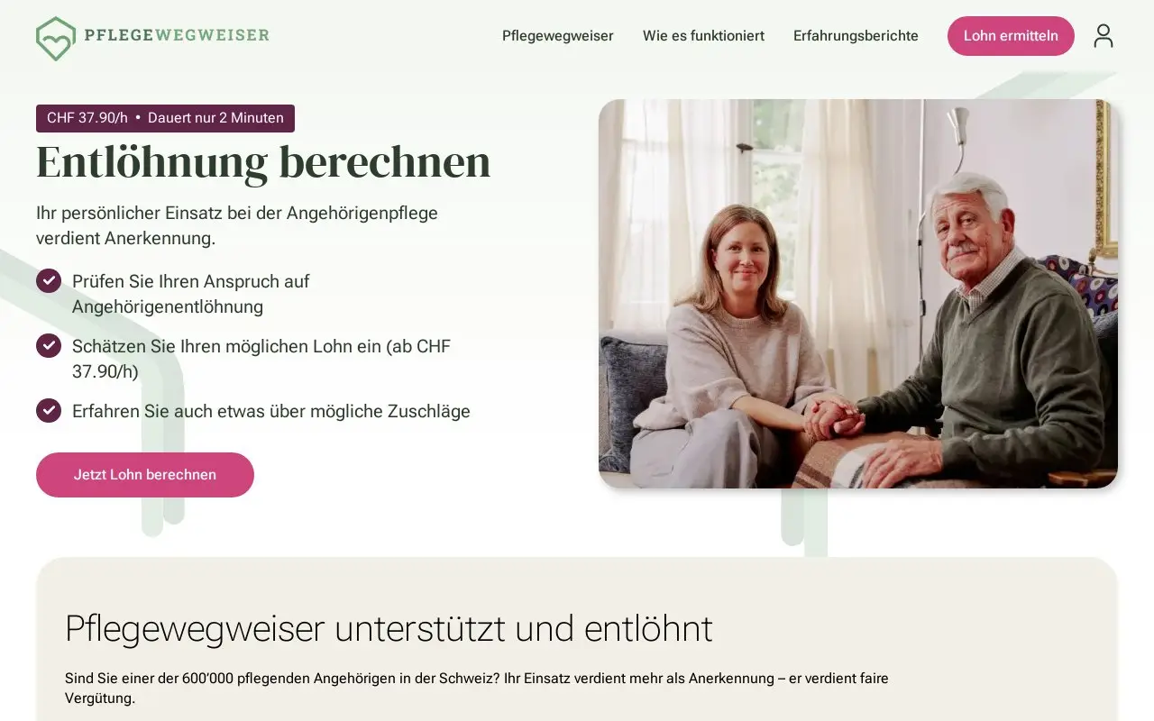 Landing page screenshot