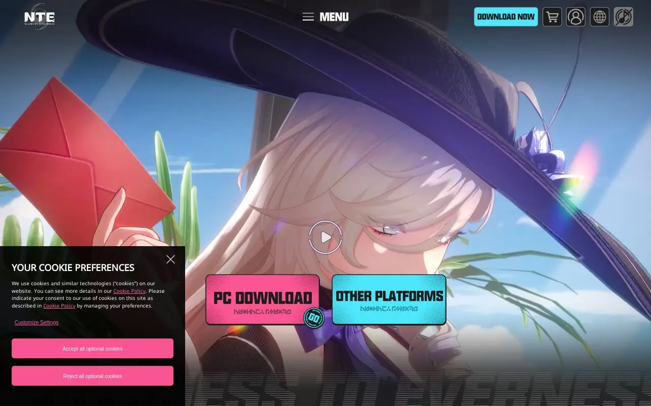 Landing page screenshot