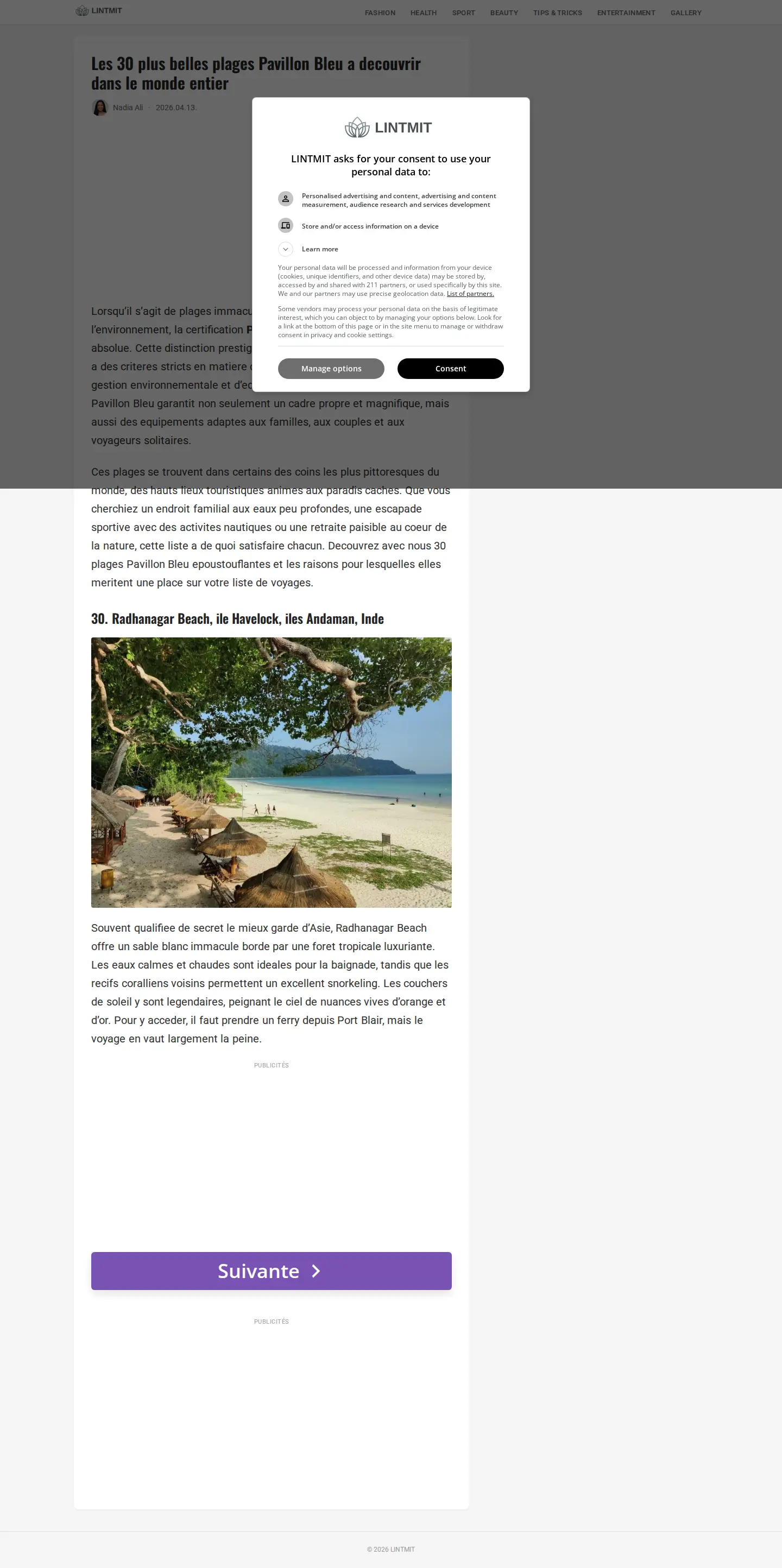 Landing page screenshot