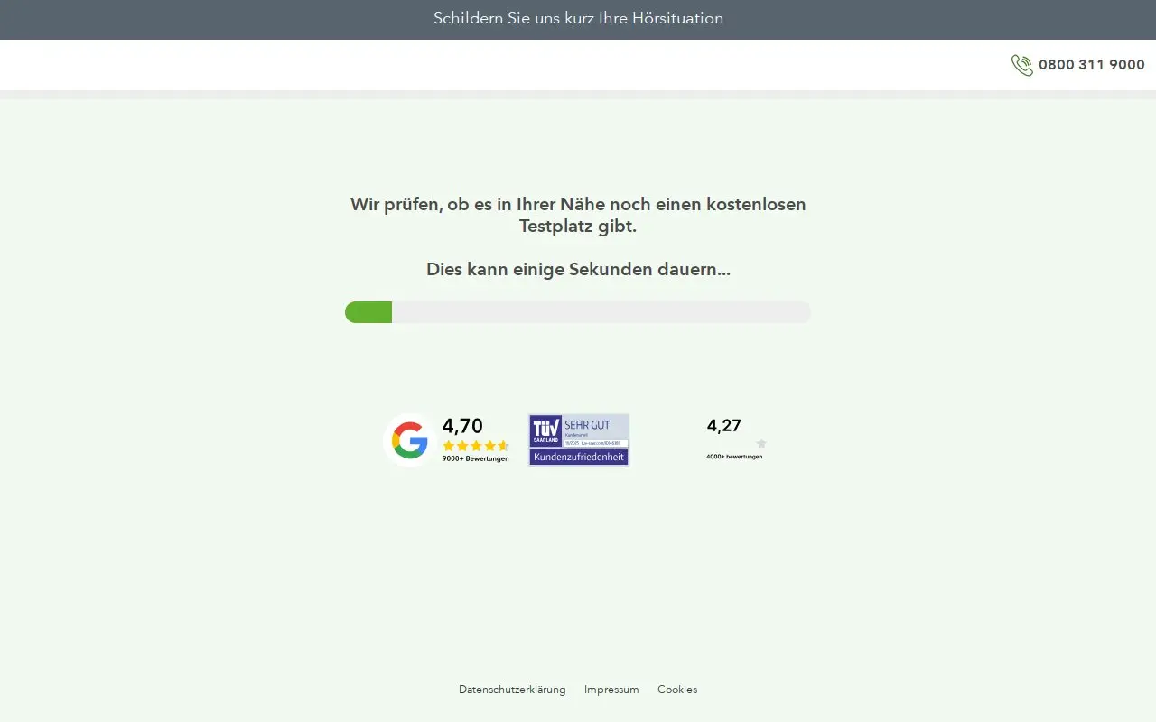 Landing page screenshot