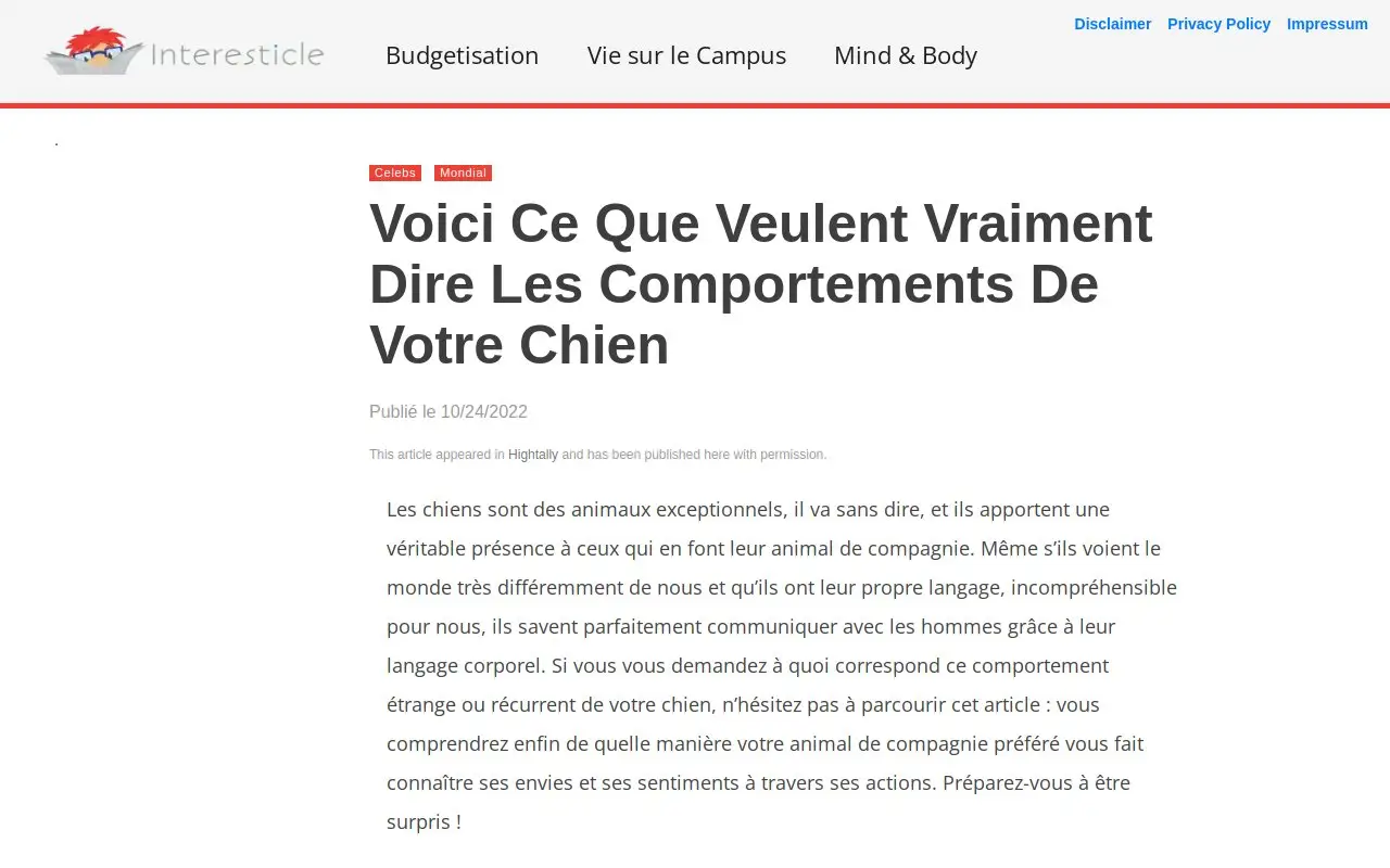 Landing page screenshot