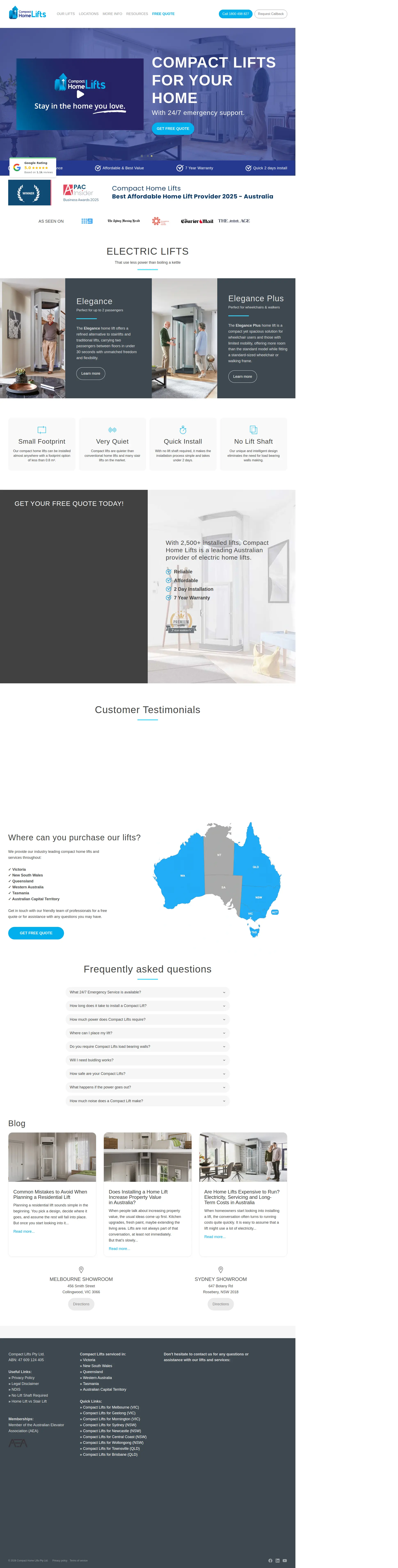 Landing page screenshot