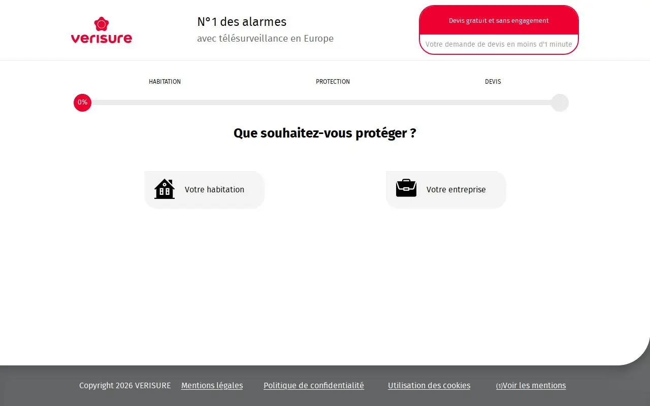 Landing page screenshot