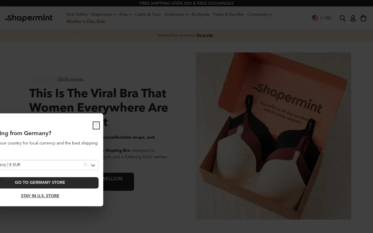 Landing page screenshot