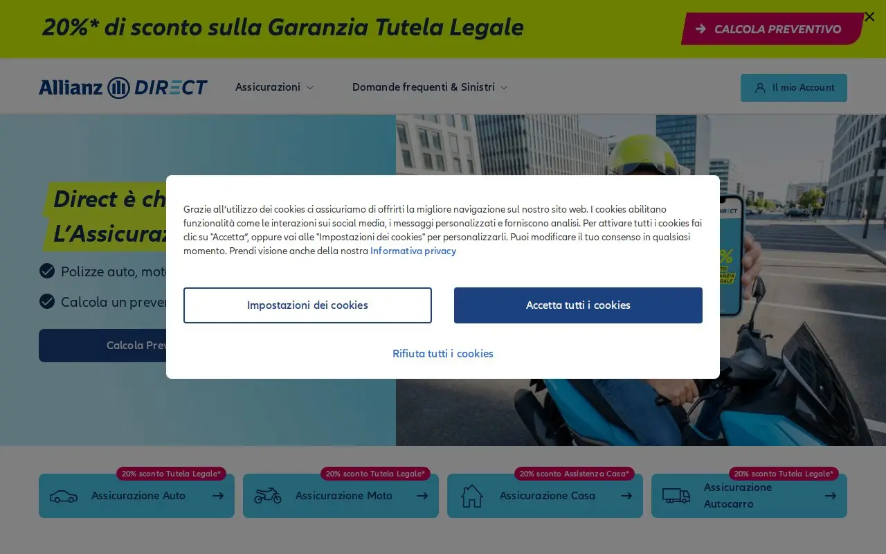 Landing page screenshot