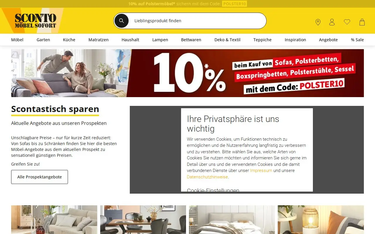 Landing page screenshot