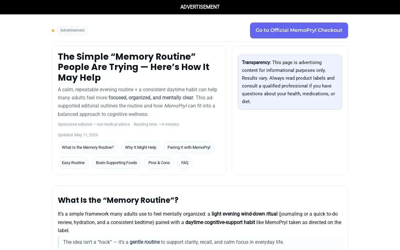 Landing page screenshot