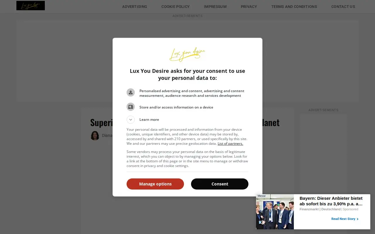 Landing page screenshot