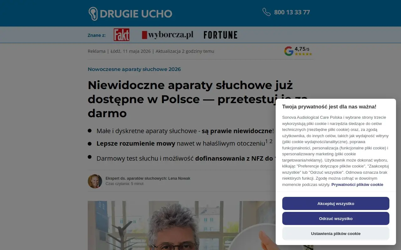 Landing page screenshot
