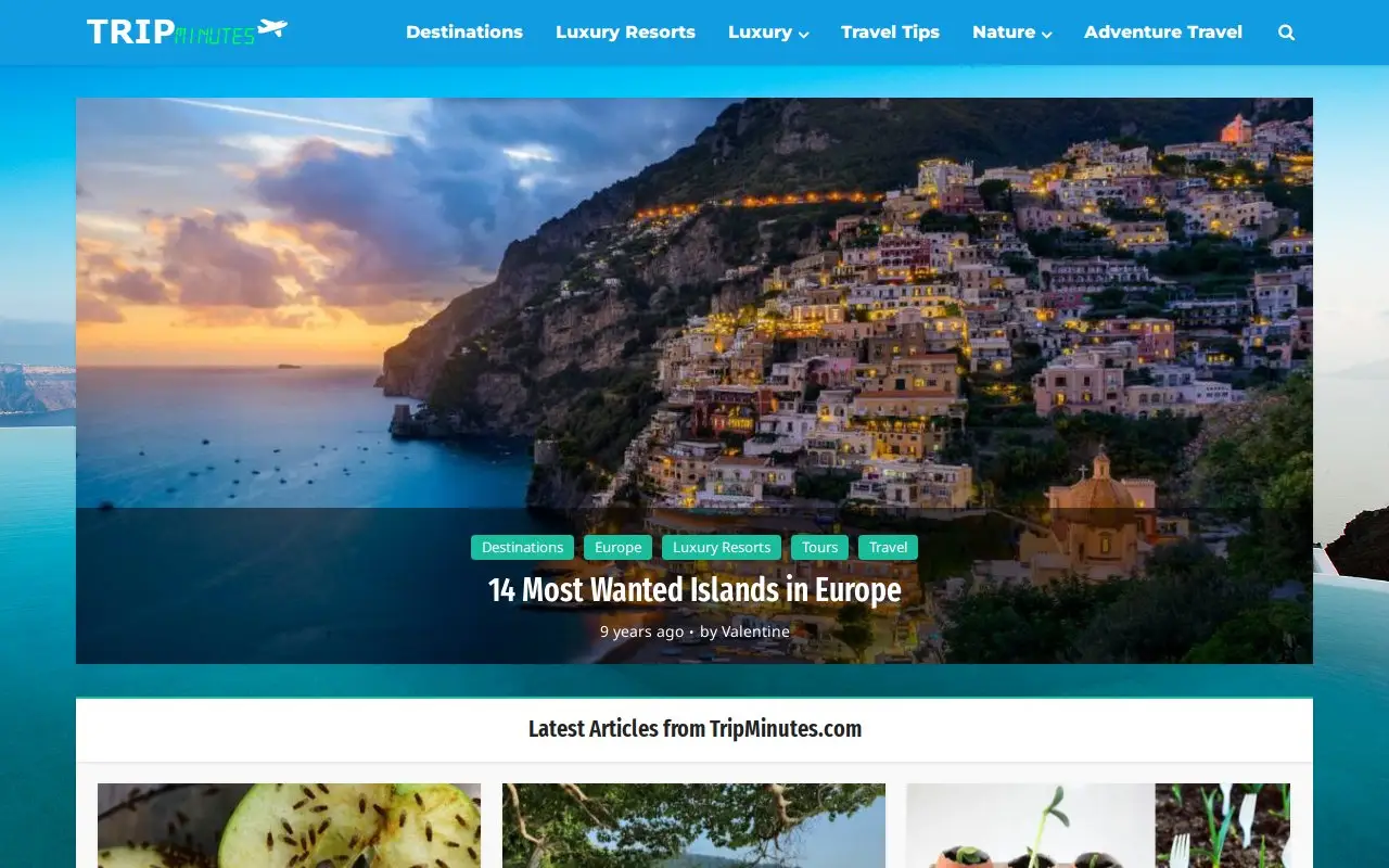 Landing page screenshot