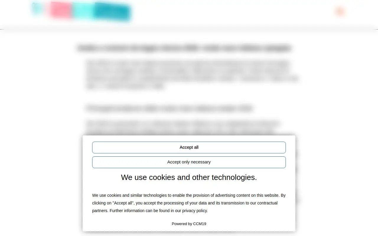 Landing page screenshot