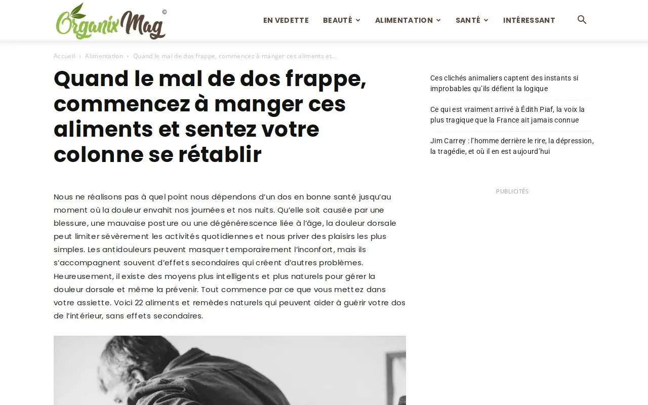 Landing page screenshot