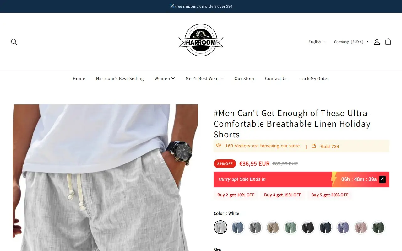Landing page screenshot