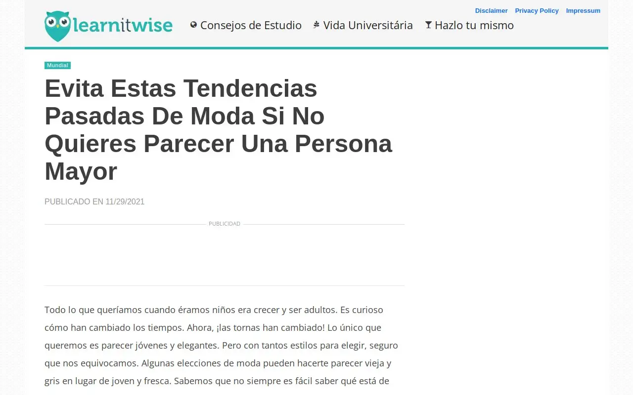 Landing page screenshot
