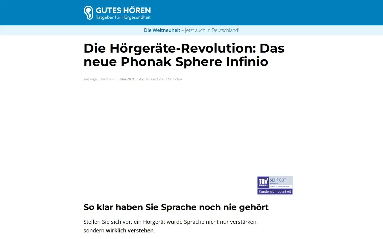 Landing page screenshot