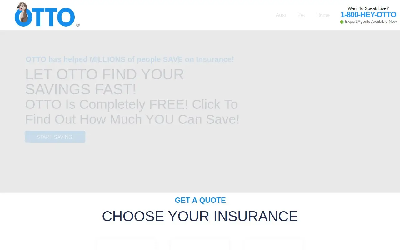 Landing page screenshot