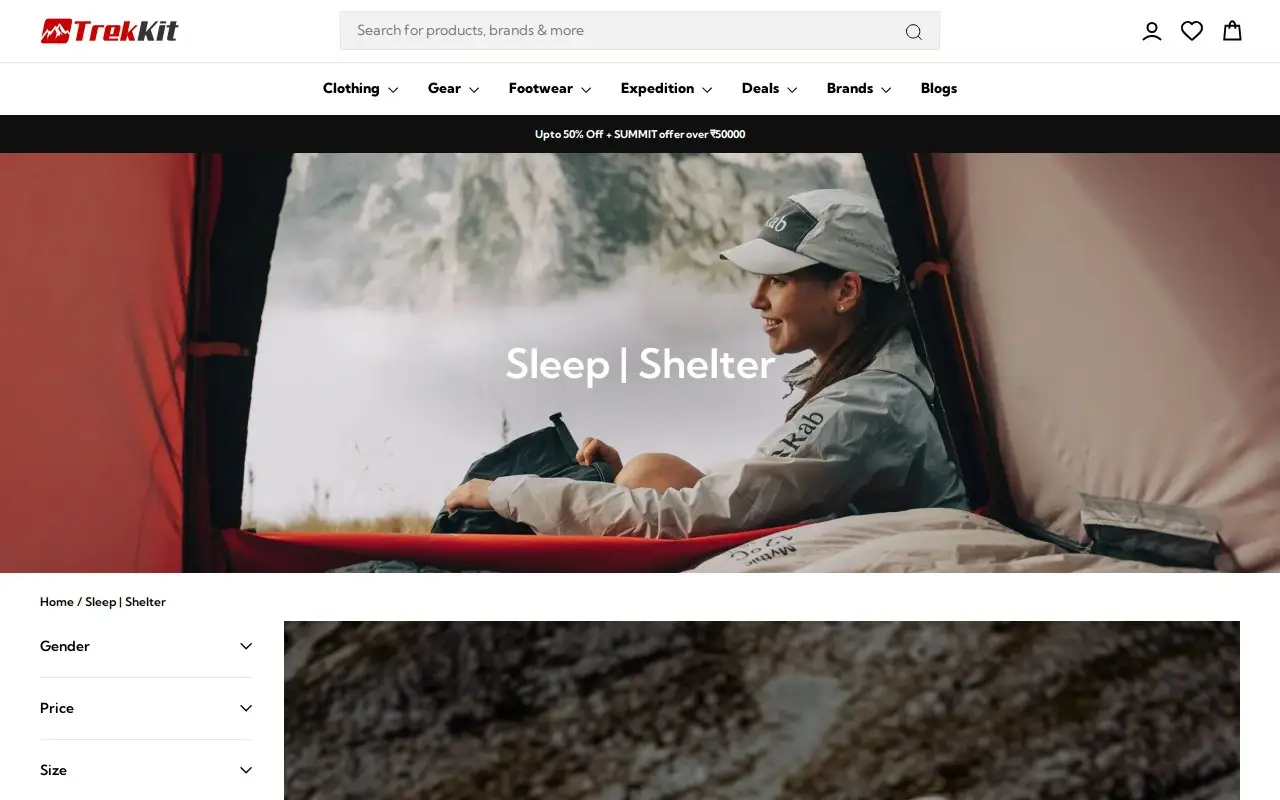 Landing page screenshot