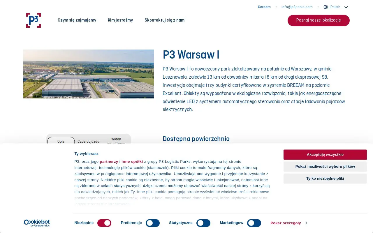 Landing page screenshot