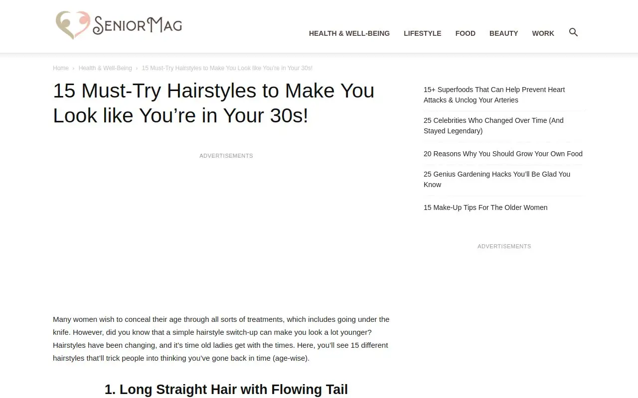 Landing page screenshot
